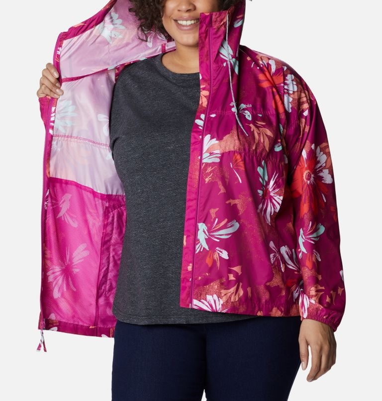 Columbia Flash Challenger Novelty Windbreaker Jakke Dame Blomster | Plus Size 56917I